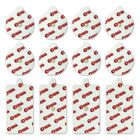 PowerDot V2 Compatible Electrodes, 12 Premium Electrodes (Four 2"x4", Eight 2" Circle) Premium PowerDot V2 Compatible Replacement Pads. Discount TENS Brand