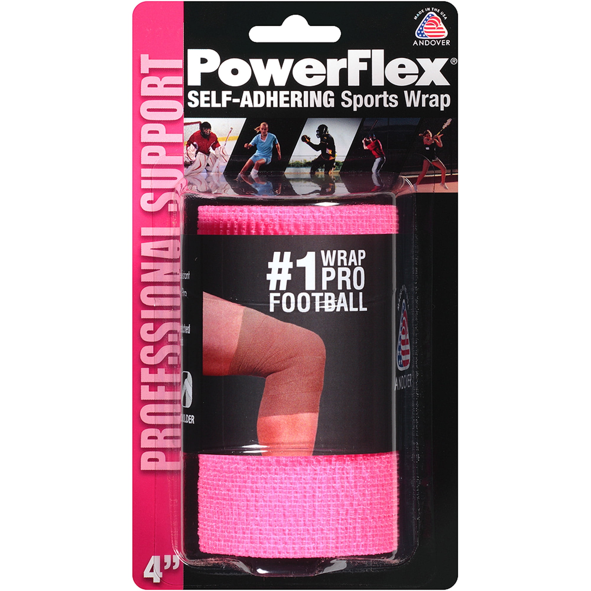 PowerFlex SelfAdhering Sports Wrap, Neon Pink, 4"