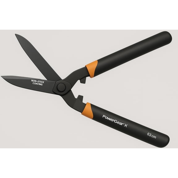 PowerGear X Hedge Shear HSX92, Heavy-Duty Steel Blades with Non-Stick Coating, 63 cm Length, Black and Orange, Model 1023631, Durable Garden Pruning Tool Over 1 lb for Effortless Trimming
