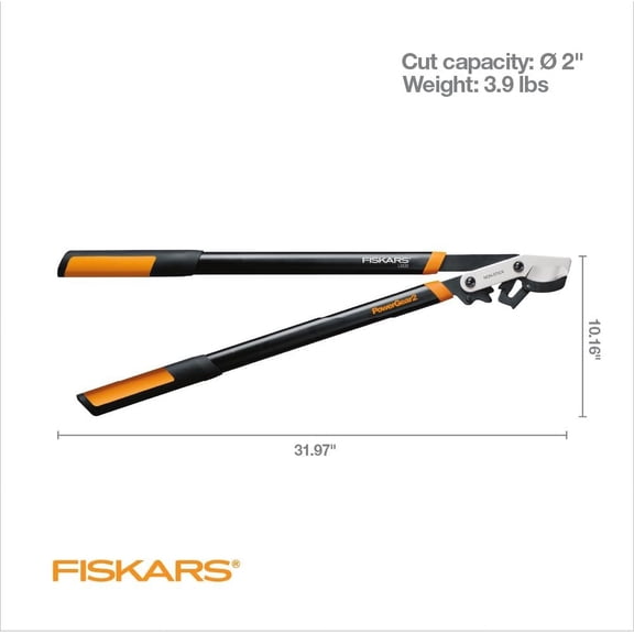 PowerGear2 32-Inch Heavy Duty Bypass Lopper for Tree Trimming with Low-Friction Steel Blade