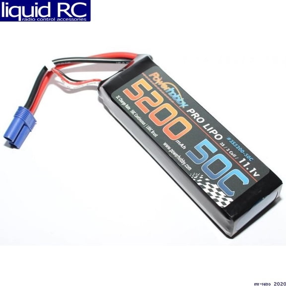 PowerHobby 3S520050CEC5HCS 5200mah 11.1v 3s 50c LiPo Battery with Hardwired Ec5