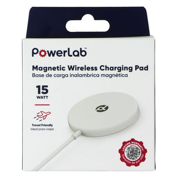 PowerLab 15W Magnetic Wireless Charging Pad - White