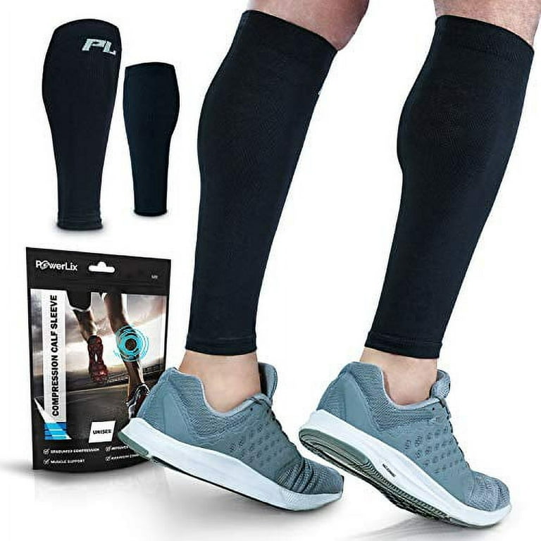 Pair Compression Sleeves Support Leg Calf Brace Socks SportMen Women Pain  Relief