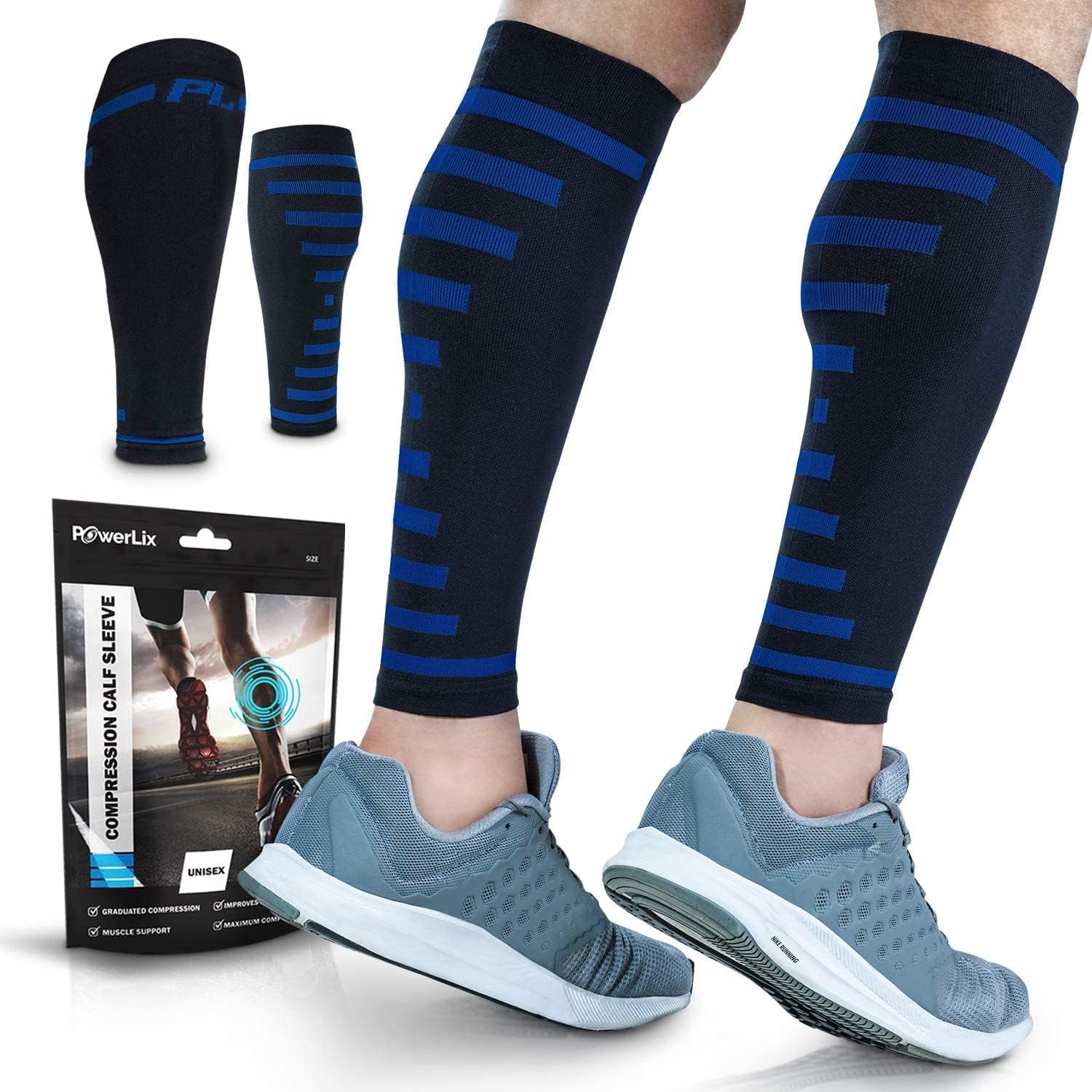 PowerLix Calf Compression Sleeve, Supreme Shin Splint Sleeves for Men