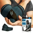 thumbnail image 1 of PowerLix Elbow Brace Compression Sleeve for Elbow Support, Tendonitis, Tennis/Golfers Elbow Treatment, Reduces Elbow Pain - Soft and Sweat Proof Design, Blue-M (Pair), 1 of 8