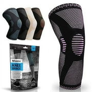 PowerLix Knee Brace Compression Sleeve, 4-Way Knee Support for Men & Women, Medium, Pink