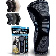 PowerLix Knee Brace and Support, 4-Way Knee Compression Sleeve for Men & Women, Pain Relief & Support Knee Sleeve for Sports & Fitness with Anti Slip & 3D Knitting, Light Blue, S