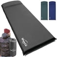thumbnail image 1 of PowerLix Self-Inflating Portable Foam Sleeping Pad with 3 Inches Insulated Ultrathick Camping Mattress and Built-In Pillow, Inflatable Mattress, Fits in a Carry Bag, Gray, 28'' x 77'', 1 of 9