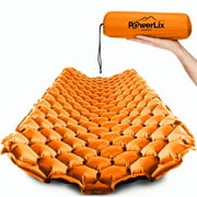 PowerLix Ultralight & Compact Inflatable Mattress Camping Sleeping Pad, Thermal Insulation Camping Mattress, Lightweight, All-Weather Durability Camping Pad, Orange, 74.8" X 22.8"