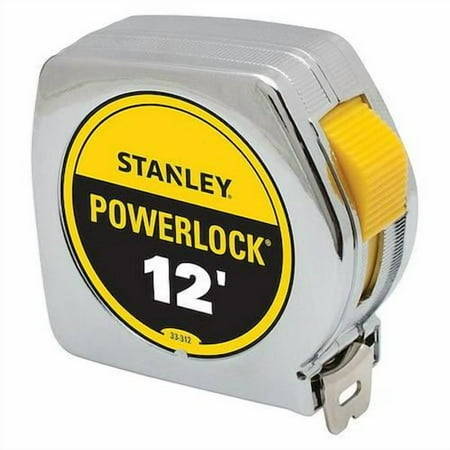 PowerLock 12 ft Tape Measure, 3/4 in Blade, True-Zero End Hook, Corrosion-Resistant, Cast-Metal Case
