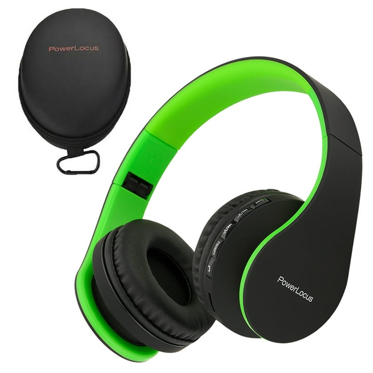 PowerLocus P1 Bluetooth Headphones Over Ear Wireless Headphones Foldable Micro SD FM Radio Microphone Wireless and Wired Headset for Cell Phones Tablets Laptops PC TV Walmart