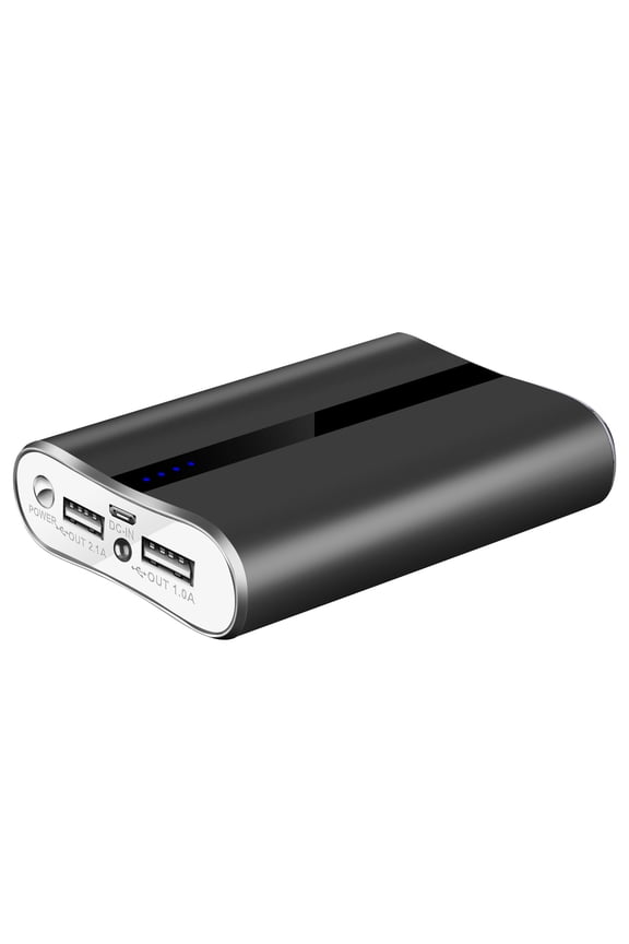 PowerMaster 12000mAh Portable Charger with Dual USB Ports 3.1A Output Power Bank Black