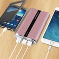 thumbnail image 1 of PowerMaster Portable Charger 20000mAh Power Bank Total 5.8A Output 3-USB Ports Rose Gold, 1 of 9