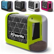 PowerMe Electric Pencil Sharpener with Cover, Handheld, Manual, Battery Powered - Green