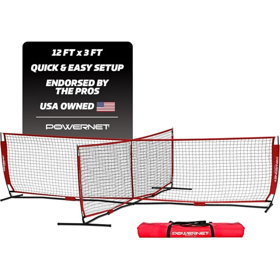 PowerNet 4 Way Soccer Net, Portable Indoor & Outdoor Soccer Training, Game and Training Equipment for Adults and Kids, Ideal for Backyard, Park or Beach, 2 Sizes