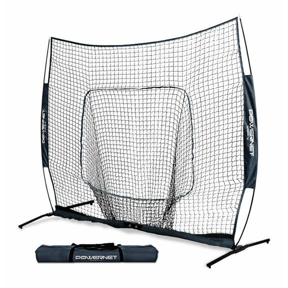 PowerNet 7x7 PRO Portable Pitching Batting Net with One Piece Frame and Carry Bag