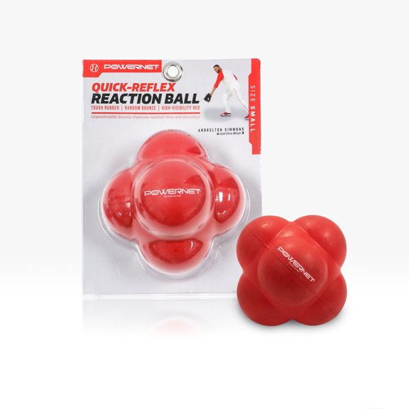 PowerNet Reaction Ball, Reflex & Agility Trainer, Hand-Eye Coordination Training, Reaction Speed Training Equipment, Baseball Softball Soccer and Boxing Reflex Ball Sports Equipment (Small Ball)