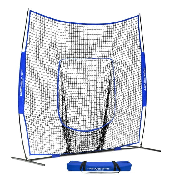 PowerNet Baseball Net, 8x8 FT Portable Baseball Training Equipment, Softball Baseball Batting Net, Throwing & Pitching Net with Carrying Bag
