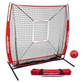 thumbnail image 1 of PowerNet Baseball Net Bundle, 5x5 Hitting & Pitching Net, Portable Softball Baseball Training Equipment, Weighted Baseball & Carry Bag, 1 of 8