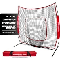 PowerNet Baseball Softball Practice Net 7x7 with Baseball Accessories for Practice Pitching, Batting & Fielding, Ball Caddy, Weighted Baseballs, Tee
