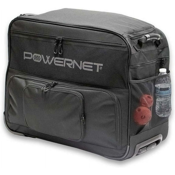 PowerNet Bucket Bag Baseball Coach Bag with Wheels, Carry Case for Launch F-lite Pitching Machine, Holds Two 6 Gallon Bucket of Baseballs & Softballs