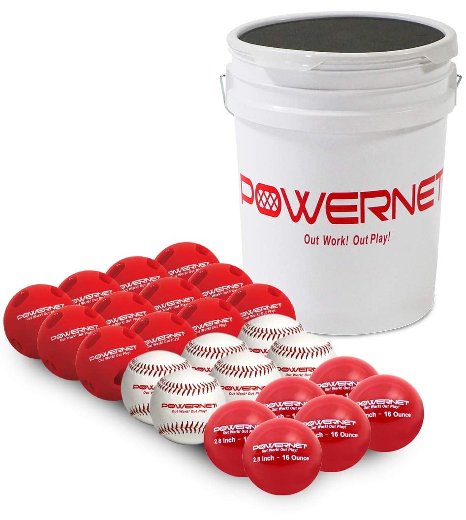 PowerNet Crusher Baseballs, Practice Balls & Weighted Balls, Baseball Hitting Trainer for Improved Speed, Power & Coordination, Batting Practice Baseballs 24PK