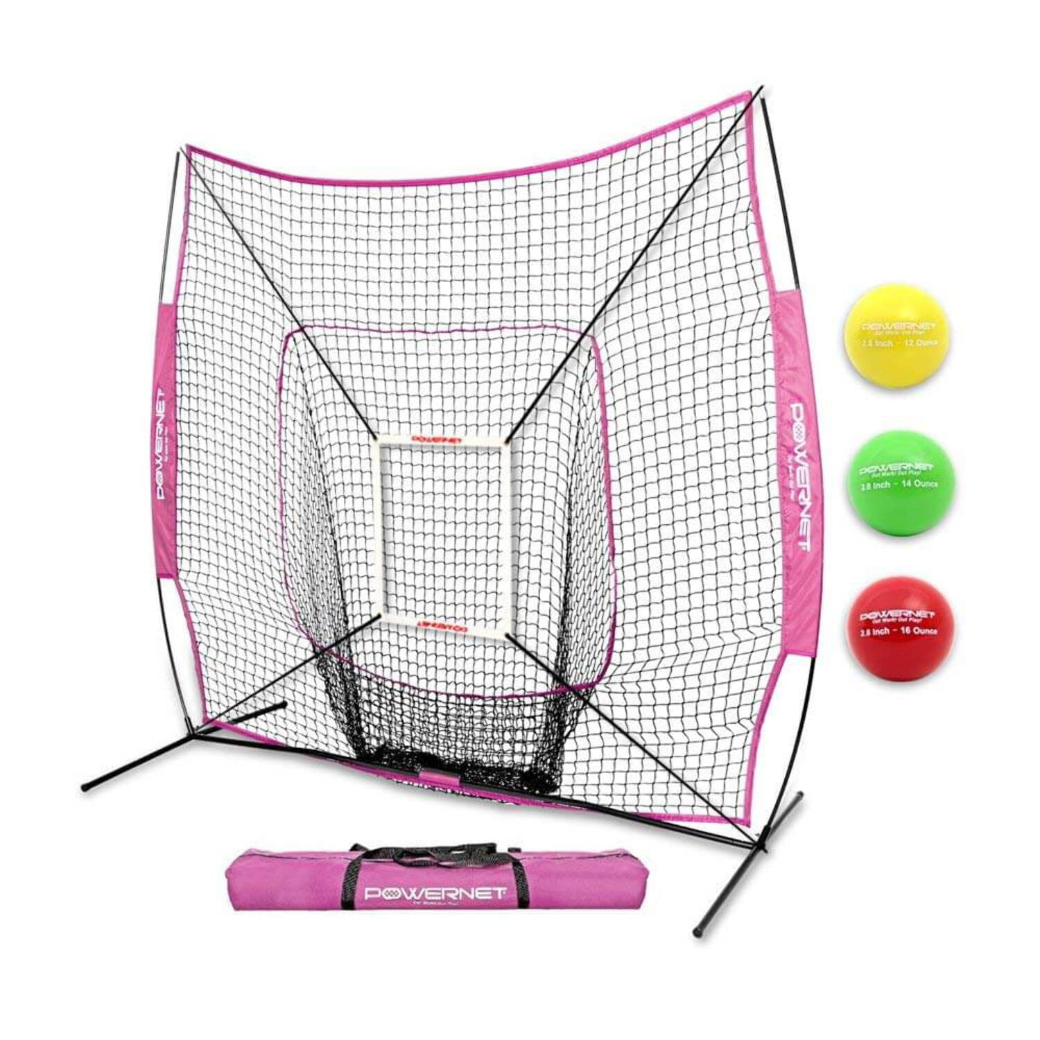 DLX 2.0 Baseball Softball Hitting Net System with 3 Weighted