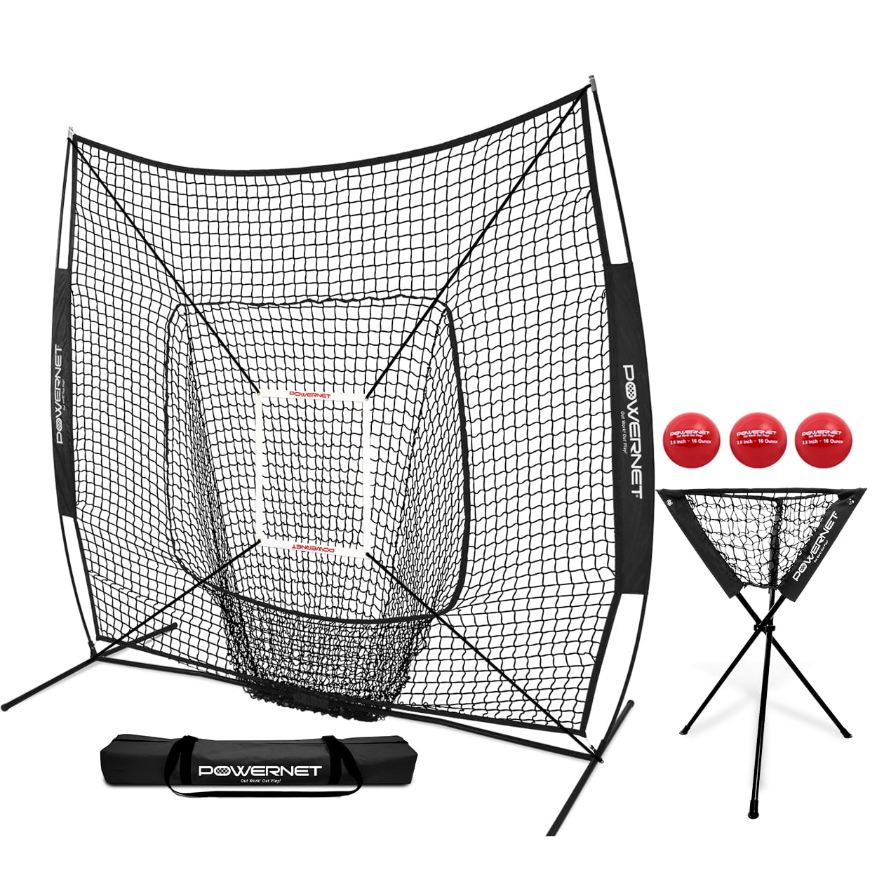 DLX 6Piece Baseball Softball Bundle 7x7 Practice Net w