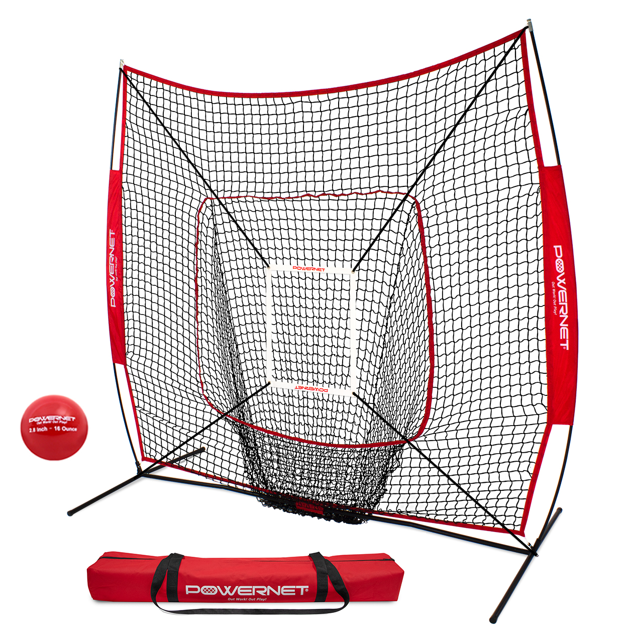 DLX 7x7 Baseball Softball Hitting Net + Weighted Heavy Ball