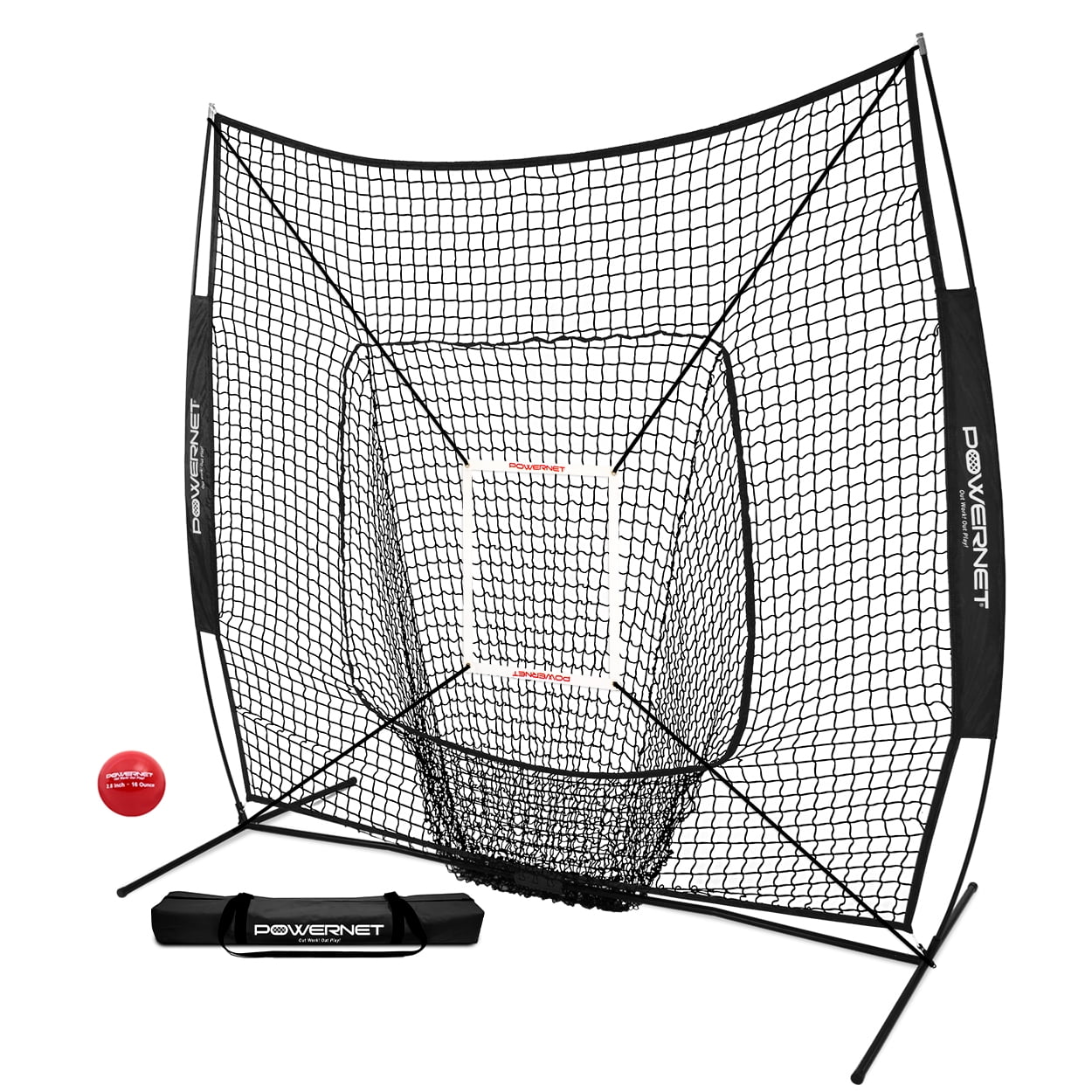 DLX 7x7 Baseball Softball Practice Net (Bundle with Strike