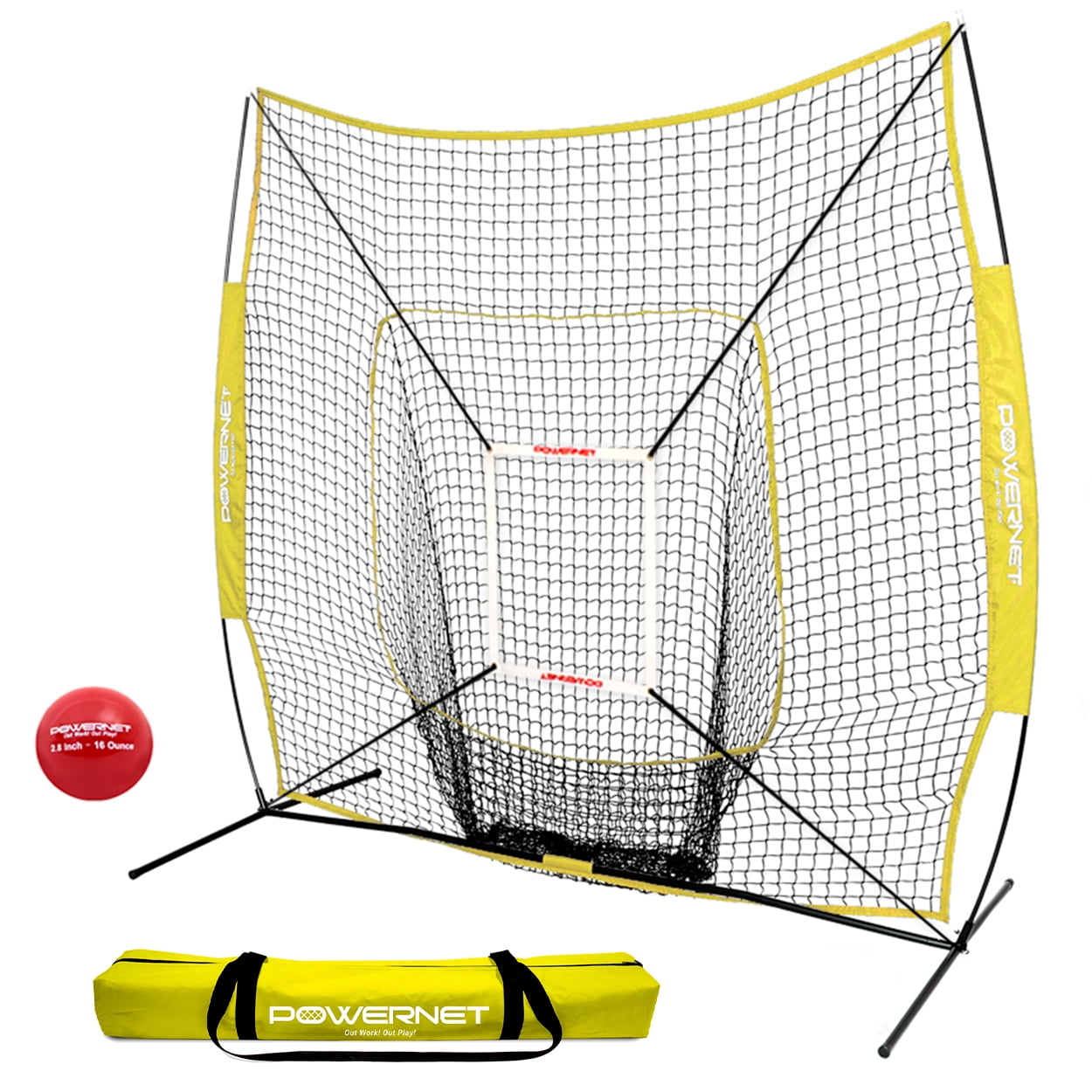DLX 7x7 Baseball Softball Practice Net (Bundle with Strike