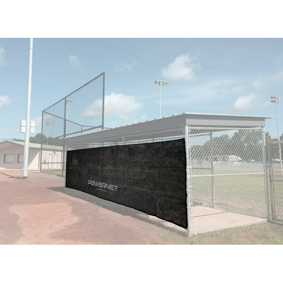 PowerNet Dugout Shade Cover, Baseball Softball Portable Sun Shade, Outdoor Shade Cover for Chain Link Fence, 18.75 FT x 7 FT Sports Sun Shade Fence Net