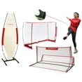 thumbnail image 1 of PowerNet Fast Pass Dual-Side Rebounder Training Net + 6x4 Goal + Defender Mannequin + Solo Trainer for Soccer Bundle, 1 of 6