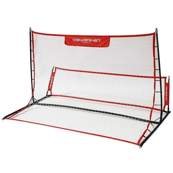PowerNet Fast Pass Rebounder Soccer Trainer, 6 x 4 FT Soccer Rebounder, Dual-Sided Soccer Net Rebounder for Passing & Soccer Ball Control, Portable Soccer Training Equipment for Solo & Team Drills