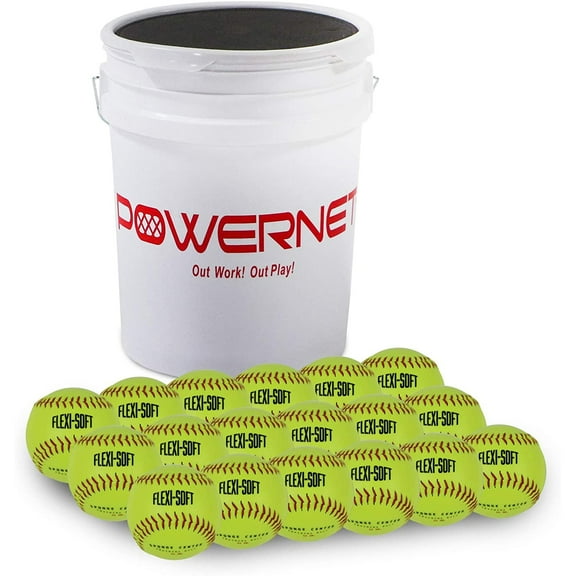 PowerNet Flexi Soft 11" Softballs 18 Pack Bundle | Cushioned Core Safety Ball