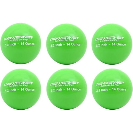 PowerNet Heavy Weighted Training Ball 6 Pack - 3.2 Inches