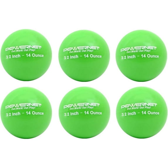 PowerNet Heavy Weighted Training Ball 6 Pack - 3.2 Inches