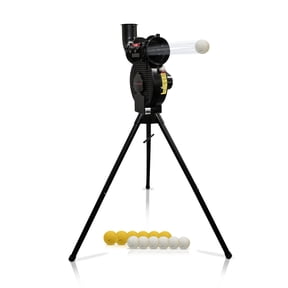 PowerNet Launch F-lite Baseball & Softball Pitching Machine, Adjustable Height and Angles, Variable Speed Up to 90 MPH, Batting Practice Ball Launcher (F-lite)