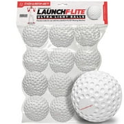 PowerNet Launch F-lite Ultra Light Dimpled Practice Balls for Pitching Machine, Pitching Machine Baseballs 12 Pack (Baseball)