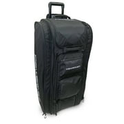 PowerNet Optimus Catchers Gear Bag, Rolling Baseball Bag Holds All Softball Baseball Gear, Baseball Accessories, 7 Bat Sleeves, Cleat Pocket & Hooks