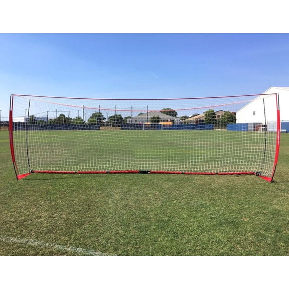 PowerNet Portable Soccer Goal, Regulation Size Soccer Net with Steel Base, Pop Up Soccer Training Equipment, 1 Goal & Zipper Storage Bag (24 x 8 FT)