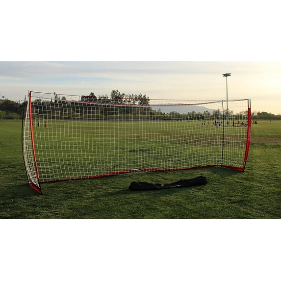 PowerNet Portable Soccer Goal, Soccer Net with Collapsible Steel Base, Pop Up Soccer Training Equipment, 1 Goal & Zipper Storage Bag (18.5 x 6.5 FT)