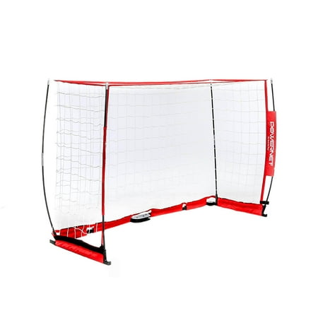 PowerNet Portable Soccer Goal, Soccer Net with Collapsible Steel Base, Pop Up Soccer Training Equipment, 1 Goal & Zipper Storage Bag (6 x 4 FT)