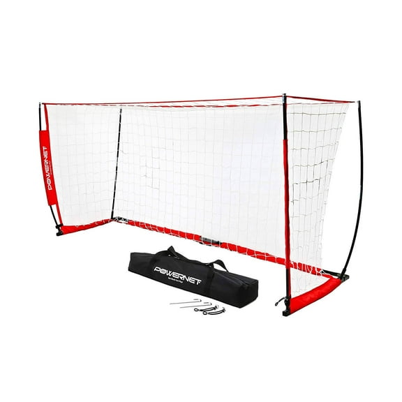 PowerNet Portable Soccer Goal, Soccer Net with Collapsible Steel Base, Pop Up Soccer Training Equipment, 1 Goal & Zipper Storage Bag (8 x 4 FT)