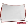 thumbnail image 1 of PowerNet Portable Sports Net for Protection, Soccer, Lacrosse & Volleyball Rebounder, Softball Baseball Net, Basketball Net, Indoor Outdoor Safety Net, Backyard & Garage Backstop (12 x 9 FT, Red), 1 of 9