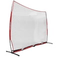 thumbnail image 1 of PowerNet Portable Sports Net for Protection, Soccer, Lacrosse & Volleyball Rebounder, Softball Baseball Net, Basketball Net, Indoor Outdoor Safety Net, Backyard & Garage Backstop (21.5x11.5FT, Red), 1 of 5