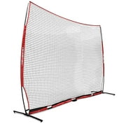 PowerNet Portable Sports Net for Protection, Soccer, Lacrosse & Volleyball Rebounder, Softball Baseball Net, Basketball Net, Indoor Outdoor Safety Net, Backyard & Garage Backstop 21.5x11.5FT, Red