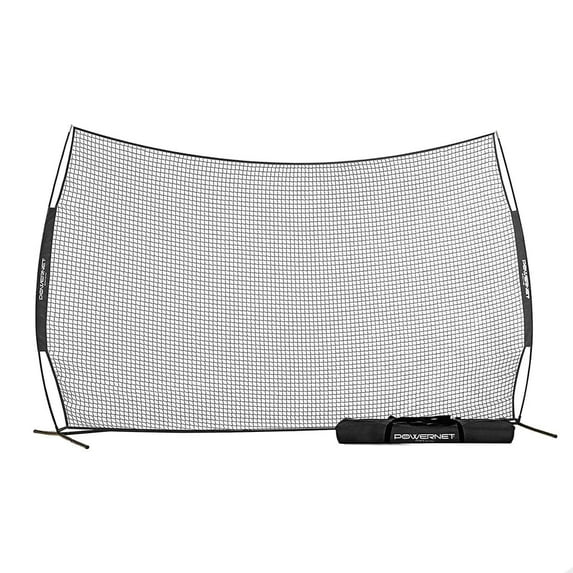 "PowerNet Portable Sports Net for Protection, Soccer, Lacrosse & Volleyball Rebounder, Softball Baseball Net, Basketball Net, Indoor Outdoor Safety Net, Backyard & Garage Backstop (16x10 FT, Black)