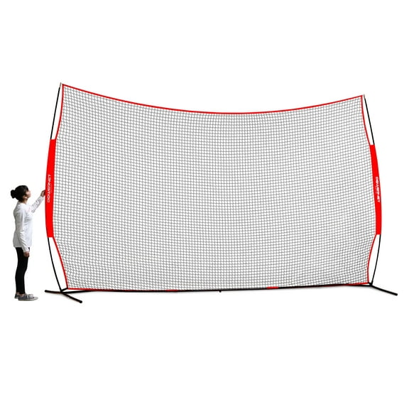PowerNet Portable Sports Net for Protection, Soccer, Lacrosse & Volleyball Rebounder, Softball Baseball Net, Basketball Net, Indoor Outdoor Safety Net, Backyard & Garage Backstop (16 x 10 FT)