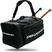 PowerNet Pro Duffle Bag, Softball Baseball Dual Bat Bag, Baseball Gear Shoulder Bag with Cooler Pocket and Padded Shoulder Strap Duffle Bag, 1-Count